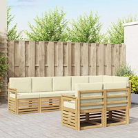vidaXL Utomhussoffset 8 pcs Vit och grädde 306 x 128,5 x 73 cm