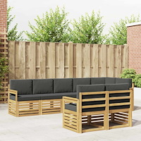vidaXL Utomhussoffset 8 pcs Vit och antracit 306 x 128,5 x 73 cm