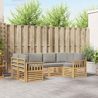 vidaXL Utomhussoffset 5 pcs Vit och Ljusgrå 245 x 128,5 x 73 cm
