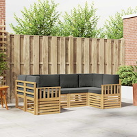 vidaXL Utomhussoffset 5 pcs Vit och Antracit 245 x 128,5 x 73 cm