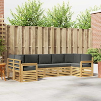 vidaXL Utomhussoffset 6 pcs Vit och Antracit 304 x 128,5 x 73 cm