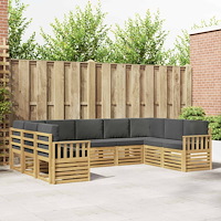 vidaXL Utomhussoffset 7 pcs Vit och Antracit 304 x 128,5 x 73 cm