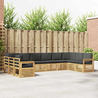 vidaXL Utomhussoffset 7 pcs Vit och Antracit 363 x 187,5 x 73 cm