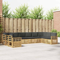 vidaXL Utomhussoffset 7 pcs Vit och Antracit 363 x 187,5 x 73 cm