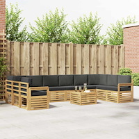 vidaXL Utomhussoffset 8 pcs Vit och Antracit 59 x 59 x 37 cm Polyester