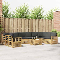 vidaXL Utomhussoffset 8 pcs Vit och Antracit 59 x 59 x 37 cm Polyester