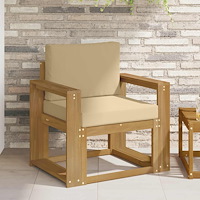 vidaXL 2 Stycke Utomhussoffset Polyester Vit och beige