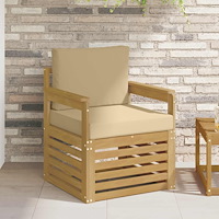 vidaXL 2 Stycke Utomhussoffset Polyester Vit och beige
