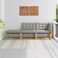 vidaXL Utomhussoffset med kudde Vit och ljusgrå 241,5 x 83 x 73 cm