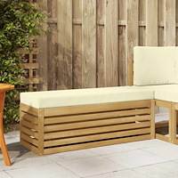 vidaXL Utomhussoffset Vit och grädde 115 x 43 x 45 cm