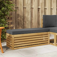 vidaXL Utomhussoffset Vit och antracit 115 x 43 x 45 cm