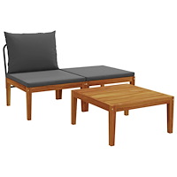 vidaXL 3 pcs Lounge-set Massivt Akaciaträ Naturlig