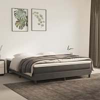 vidaXL Pocketresårmadrass medium mörkgrå 152x203x20 cm sammet