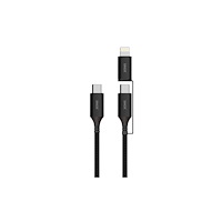 SINOX Sinox PRO 2-i-1 kabel med USB-C og Lightning. 1,5m. Braided....
