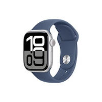 Apple Apple Watch Series 10 (GPS + Cellular) - silveraluminium - smart klocka med sportband - denim - 64 GB