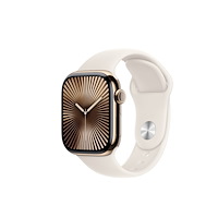 Apple Apple Watch Series 10 (GPS + Cellular) - guld titan - smart klocka med sportband - starlight - 64 GB