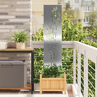 vidaXL Trädgårds integritetsskärm Silver 32 x 140 cm Rostfritt stål