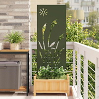 vidaXL Trädgårds integritetsskärm Olivgrön 50 x 140 cm Kallvalsat stål