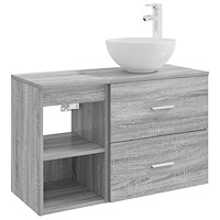 vidaXL Badrumsmöbelset 2 pcs Grå Sonoma Konstruerat trä