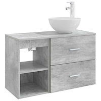 vidaXL Badrumsmöbelset 2 pcs Betonggrå Konstruerat trä
