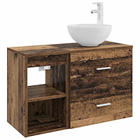 vidaXL Badrumsmöbelset 2 pcs Gammalt trä Konstruerat trä