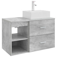 vidaXL Badrumsmöbelset 2 pcs Betonggrå Konstruerat trä