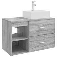 vidaXL Badrumsmöbelset 2 pcs Grå Sonoma Konstruerat trä