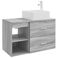 vidaXL Badrumsmöbelset 2 pcs Grå Sonoma Konstruerat trä
