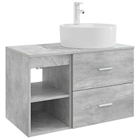 vidaXL Badrumsmöbelset 2 pcs Betonggrå Konstruerat trä