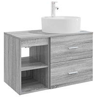 vidaXL Badrumsmöbelset 2 pcs Grå Sonoma Konstruerat trä