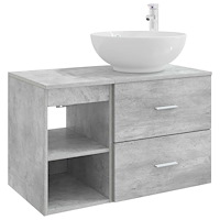 vidaXL Badrumsmöbelset 2 pcs Betonggrå Konstruerat trä