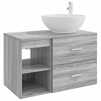 vidaXL Badrumsmöbelset 2 pcs Grå Sonoma Konstruerat trä