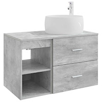 vidaXL Badrumsmöbelset 2 pcs Betonggrå Konstruerat trä