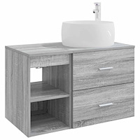 vidaXL Badrumsmöbelset 2 pcs Grå Sonoma Konstruerat trä