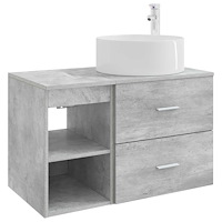vidaXL Badrumsmöbelset 2 pcs Betonggrå Konstruerat trä