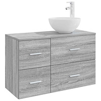 vidaXL Badrumsmöbelset 2 pcs Grå Sonoma Konstruerat trä