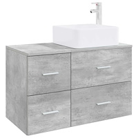vidaXL Badrumsmöbelset 2 pcs Betonggrå Konstruerat trä