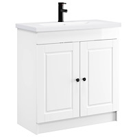 vidaXL Badrumsmöbelset Vit högglans 56 x 37,5 x 81 cm Konstruerat trä