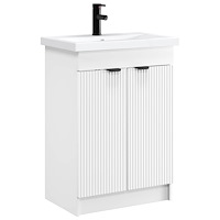 vidaXL Badrumsmöbelset Vit 56 x 37,5 x 81 cm Konstruerat trä