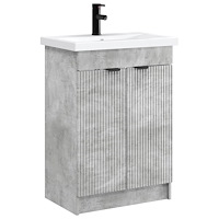 vidaXL Badrumsmöbelset Betonggrå 56 x 37,5 x 81 cm Konstruerat trä