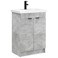 vidaXL Badrumsmöbelset Betonggrå 78,5 x 37,5 x 81 cm Konstruerat trä