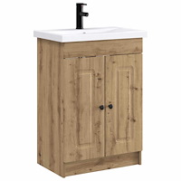 vidaXL Badrumsmöbelset Artisan-ek 78,5 x 37,5 x 81 cm Konstruerat trä