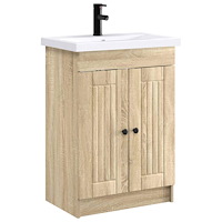 vidaXL Badrumsmöbelset Sonoma-ek 56 x 37,5 x 81 cm Konstruerat trä