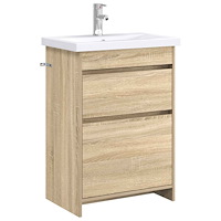 vidaXL Badrumsmöbelset Sonoma-ek 61 x 40 x 84,5 cm Konstruerat trä