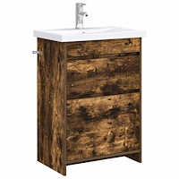 vidaXL Badrumsmöbelset Rökt ek 61 x 40 x 84,5 cm Konstruerat trä