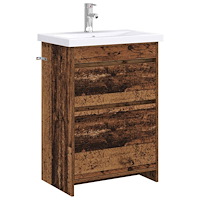 vidaXL Badrumsmöbelset Gammalt trä 61 x 40 x 84,5 cm Konstruerat trä