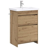 vidaXL Badrumsmöbelset Artisan-ek 61 x 40 x 84,5 cm Konstruerat trä