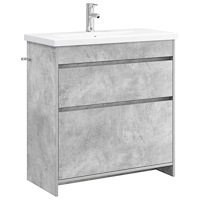vidaXL Badrumsmöbelset Betonggrå 81 x 40 x 84,5 cm Konstruerat trä