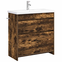 vidaXL Badrumsmöbelset Rökt ek 81 x 40 x 84,5 cm Konstruerat trä