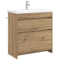vidaXL Badrumsmöbelset Artisan-ek 81 x 40 x 84,5 cm Konstruerat trä